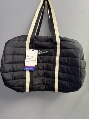 Champion Black Quilted Duffel w/ side zip pocket & zip pocket inside unisex